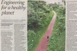 A newspaper article about Engineering for a healthy planet