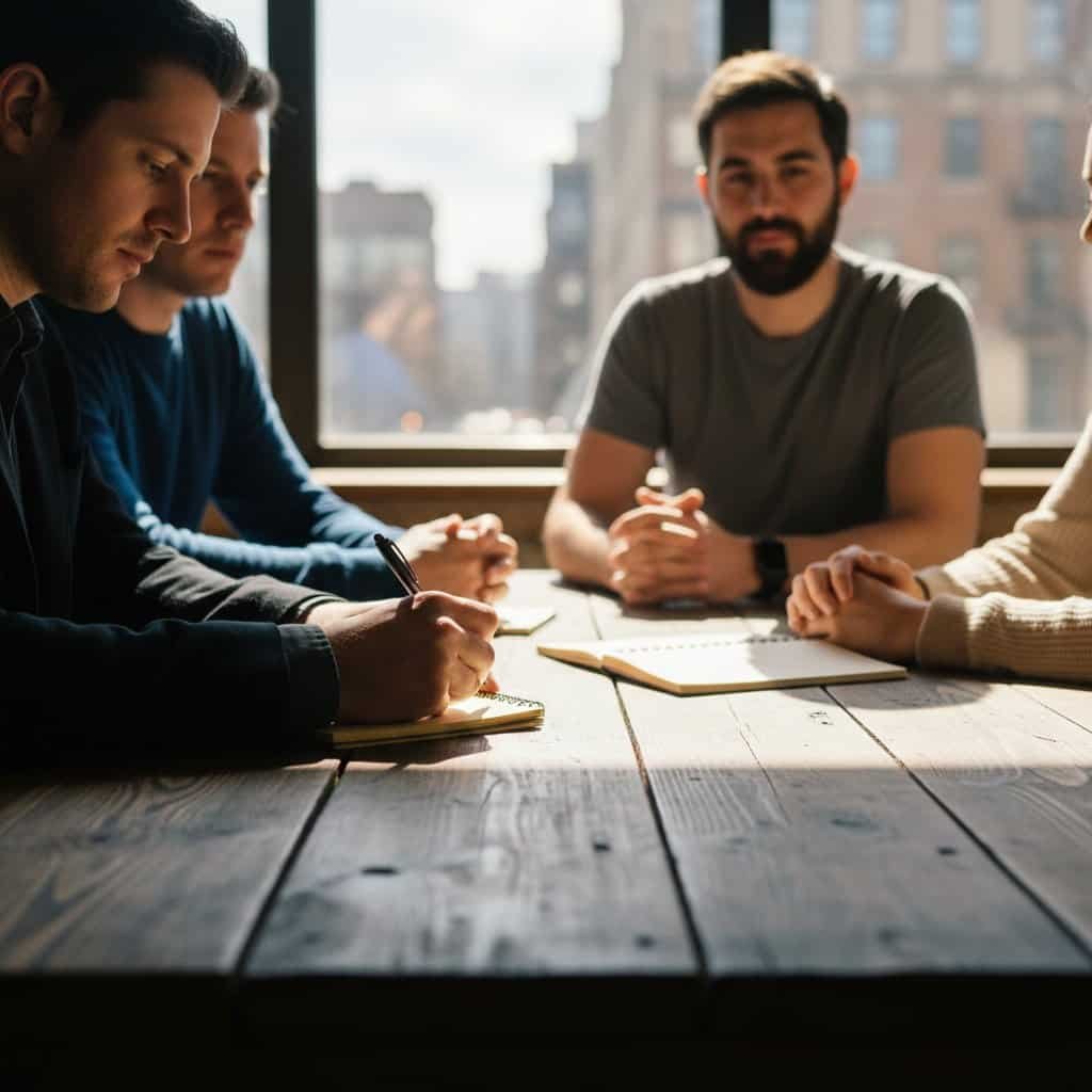 A team collaborating around a table