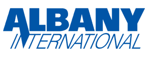 The image reveals the Nucor logo in striking blue letters, reminiscent of the refined design aesthetics seen with Albany International.